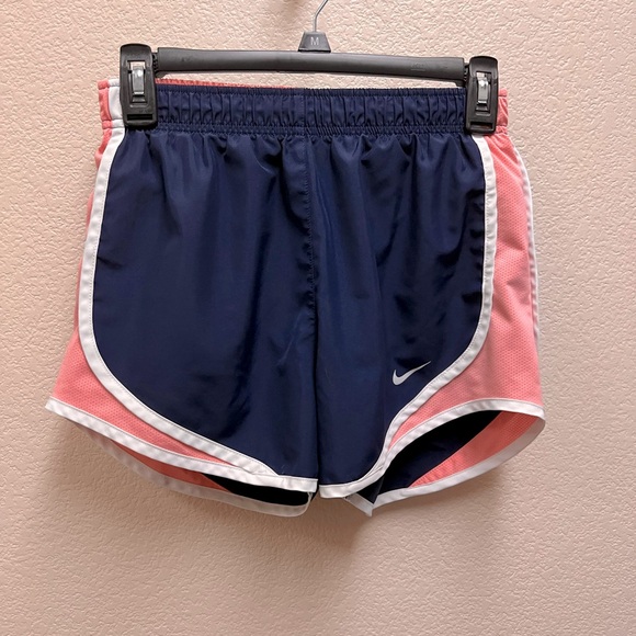 Nike Dri-Fit Navy Blue & Pink Mesh Lined Tempo Running Shorts XS - Picture 3 of 5
